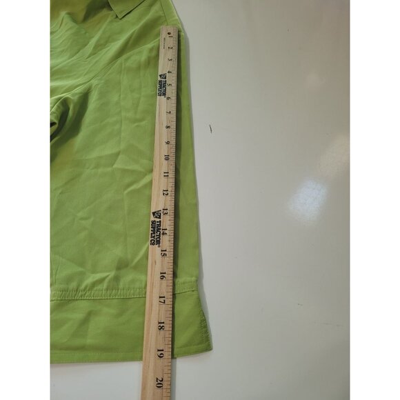 Joanna Plus 2X Button-Up Bright Green Blouse 3/4 Sleeve Collared Neck Lightweigh - Picture 8 of 8